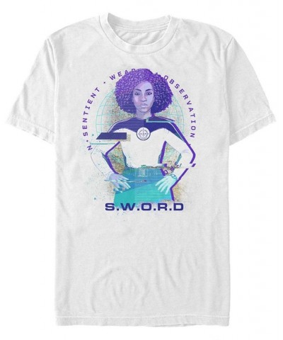 Men's Sword Glitch Short Sleeve Crew T-shirt White $14.35 T-Shirts