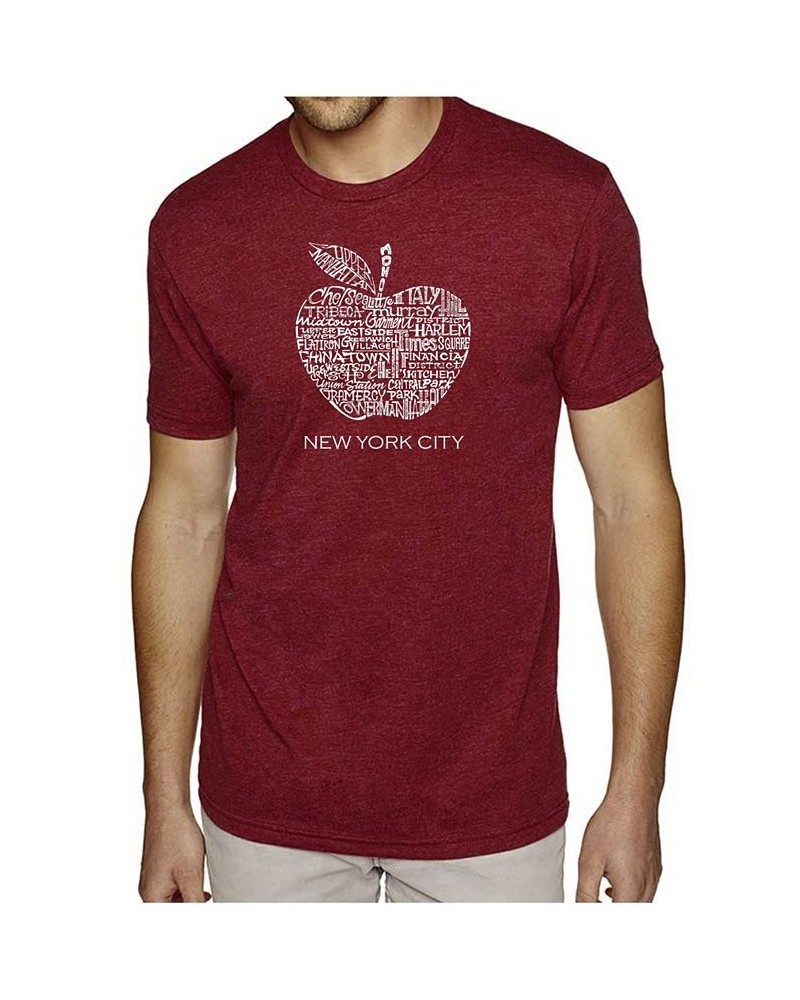 Men's Premium Word Art T-Shirt - Neighborhoods in NYC Red $25.19 T-Shirts