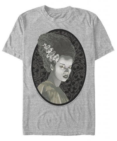 Universal Monsters Men's Bride of Frankenstein Portrait Short Sleeve T-Shirt Gray $14.70 T-Shirts