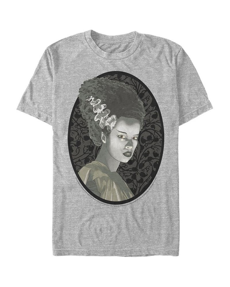 Universal Monsters Men's Bride of Frankenstein Portrait Short Sleeve T-Shirt Gray $14.70 T-Shirts