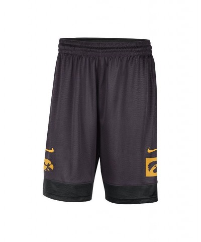 Men's Charcoal Iowa Hawkeyes Performance Fast Break Shorts $28.31 Shorts