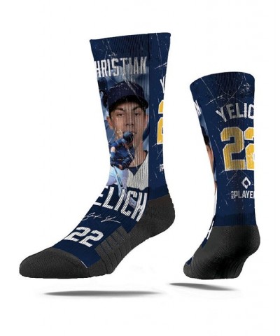 Men's Christian Yelich Milwaukee Brewers Montage Premium Crew Socks $13.76 Socks