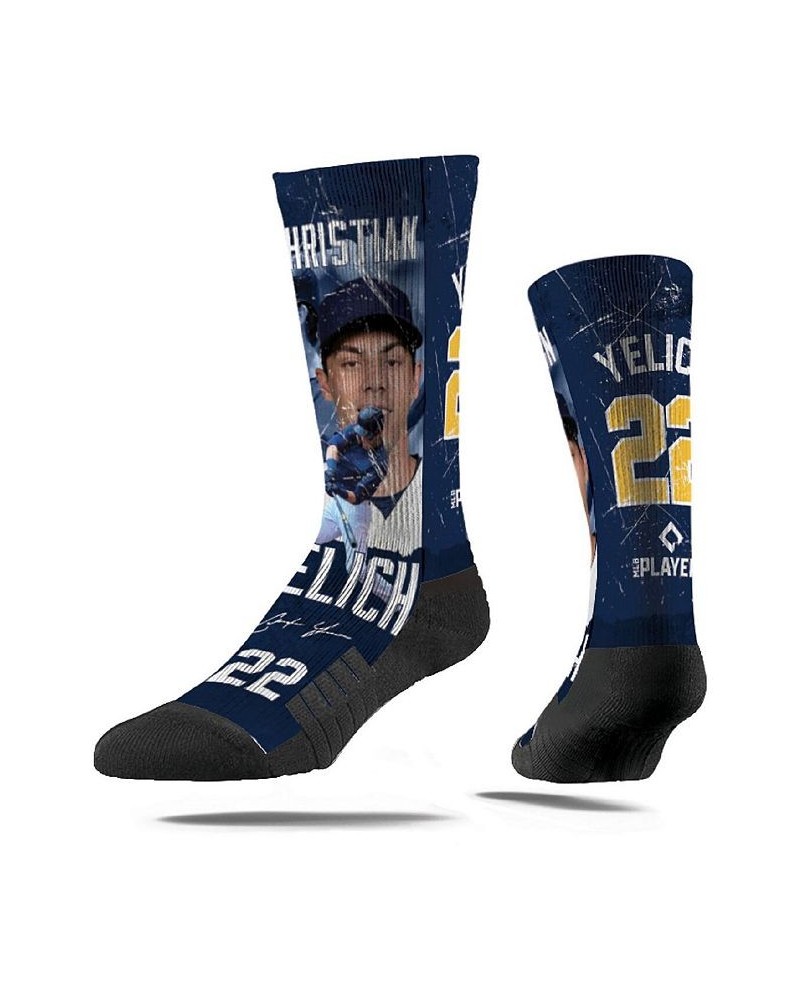 Men's Christian Yelich Milwaukee Brewers Montage Premium Crew Socks $13.76 Socks