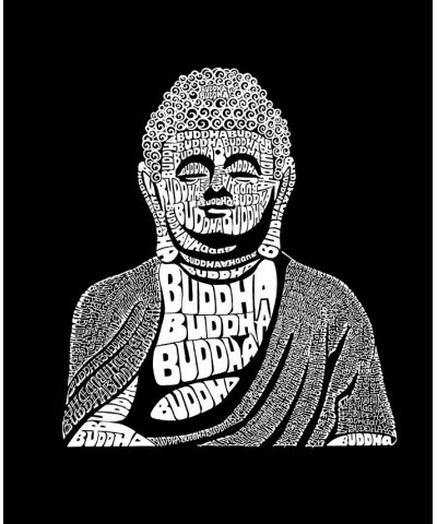 Men's Buddha Word Art Short Sleeve T-shirt Gray $14.35 T-Shirts