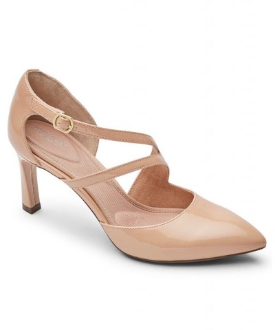 Women's Total Motion Sheehan Asymmetric Structural Heel Pump Tan/Beige $64.40 Shoes