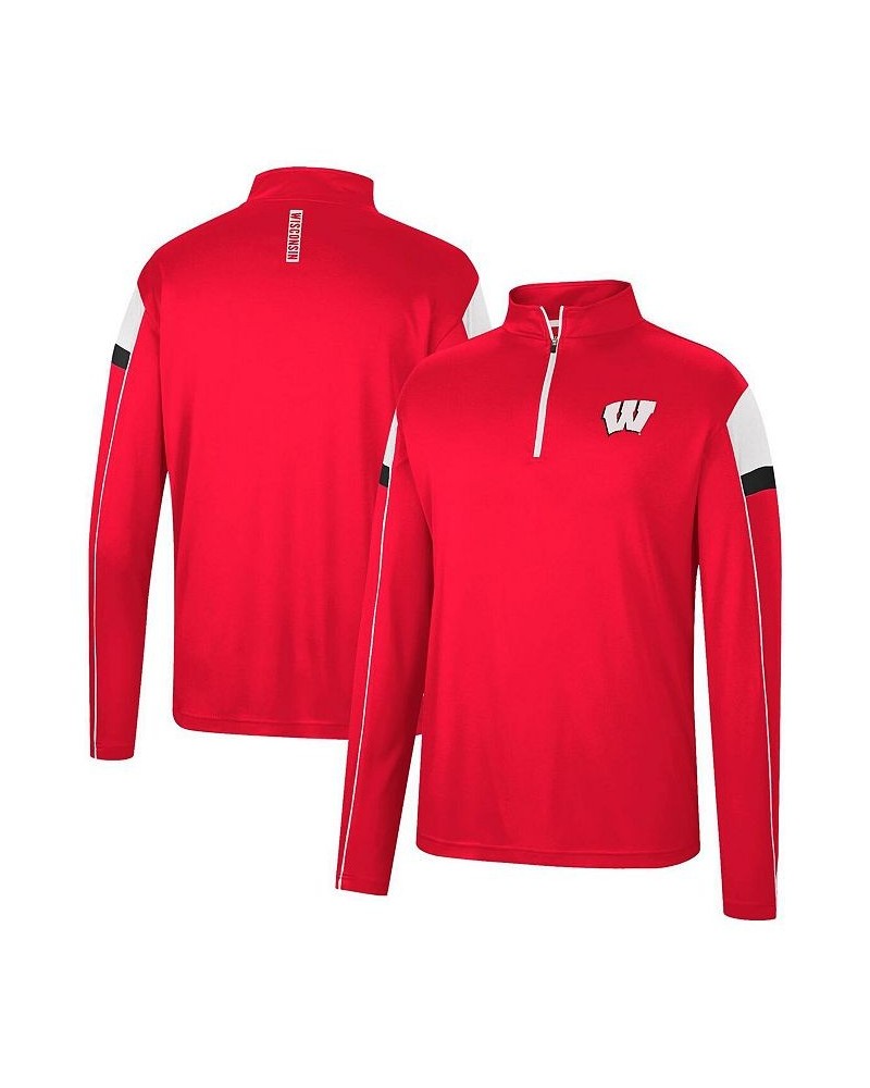 Men's Red Wisconsin Badgers Golf Match Quarter-Zip Windshirt $31.19 Sweatshirt