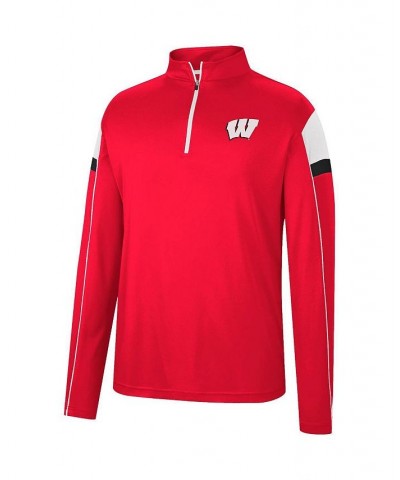 Men's Red Wisconsin Badgers Golf Match Quarter-Zip Windshirt $31.19 Sweatshirt