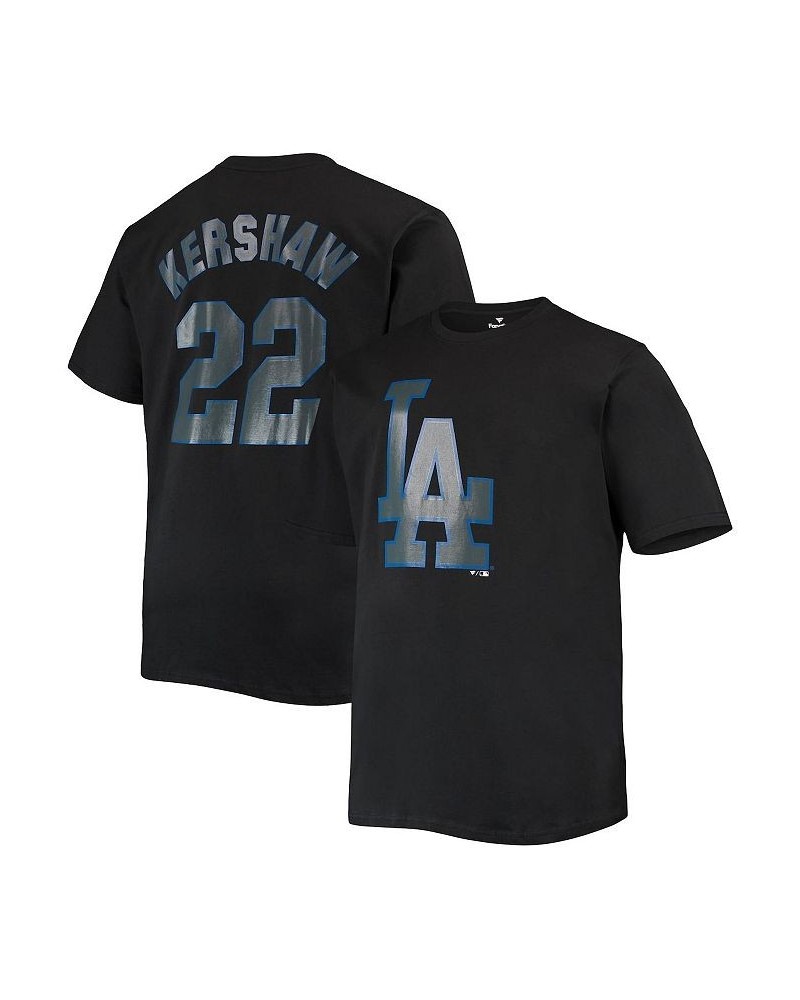 Men's Branded Clayton Kershaw Black Los Angeles Dodgers Big and Tall Logo T-shirt $21.50 T-Shirts