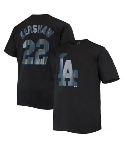 Men's Branded Clayton Kershaw Black Los Angeles Dodgers Big and Tall Logo T-shirt $21.50 T-Shirts