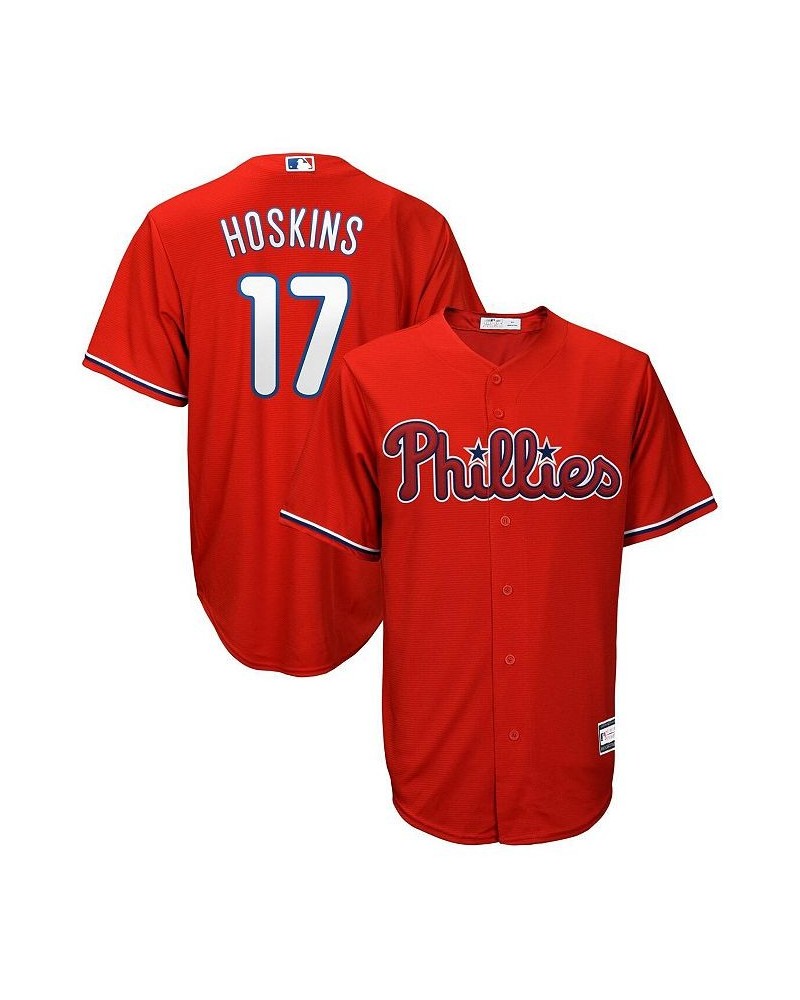 Men's Rhys Hoskins Red Philadelphia Phillies Big and Tall Replica Player Jersey $62.40 Jersey