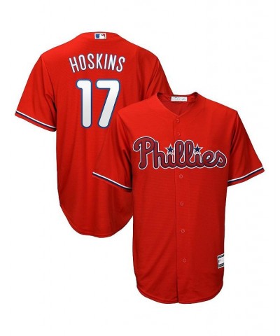 Men's Rhys Hoskins Red Philadelphia Phillies Big and Tall Replica Player Jersey $62.40 Jersey