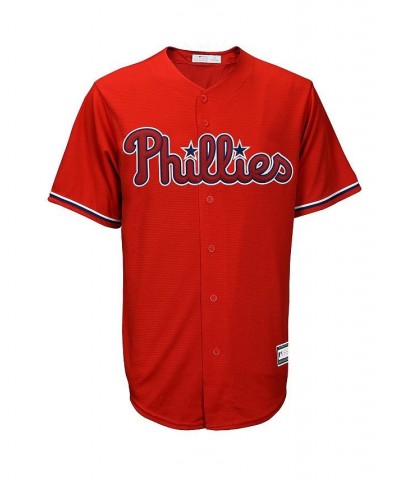 Men's Rhys Hoskins Red Philadelphia Phillies Big and Tall Replica Player Jersey $62.40 Jersey