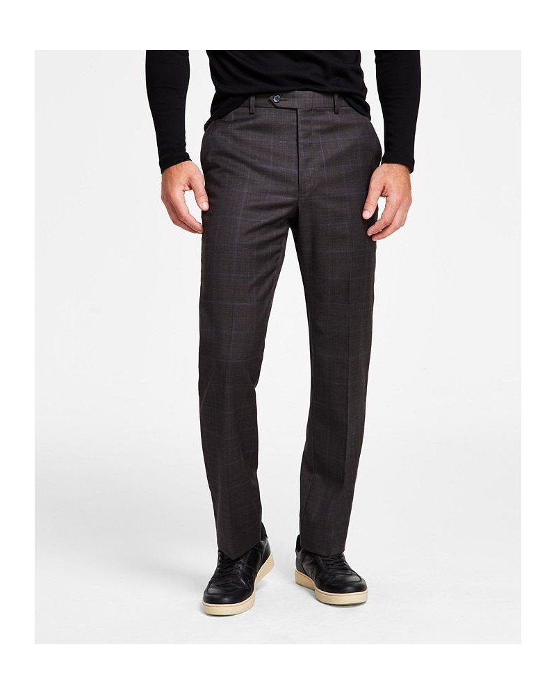 Men's UltraFlex Classic-Fit Wool Suit Pants Brown $34.40 Suits