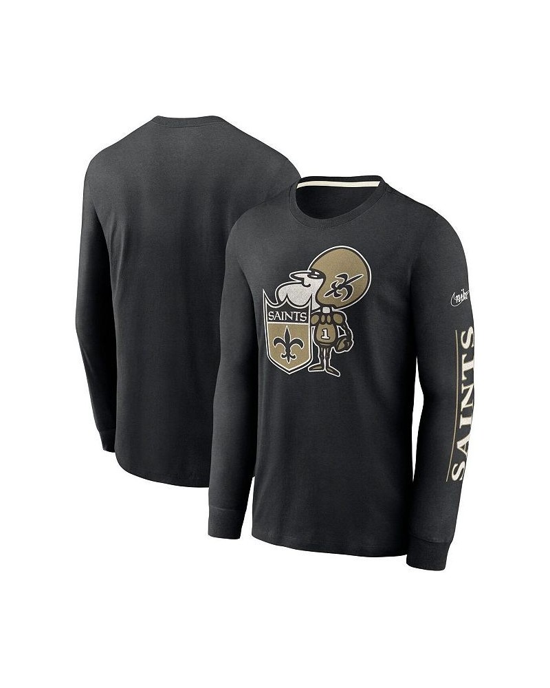 Men's Black New Orleans Saints Fashion Tri-Blend Long Sleeve T-shirt $31.89 T-Shirts