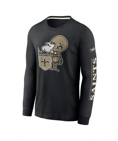 Men's Black New Orleans Saints Fashion Tri-Blend Long Sleeve T-shirt $31.89 T-Shirts