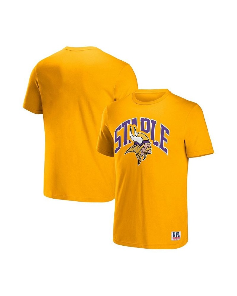 Men's NFL X Staple Yellow Minnesota Vikings Lockup Logo Short Sleeve T-shirt $17.59 T-Shirts