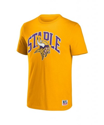 Men's NFL X Staple Yellow Minnesota Vikings Lockup Logo Short Sleeve T-shirt $17.59 T-Shirts