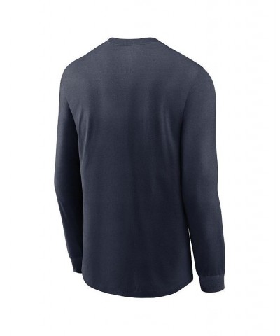 Men's Navy Houston Texans Infograph Lock Up Performance Long Sleeve T-shirt $31.89 T-Shirts