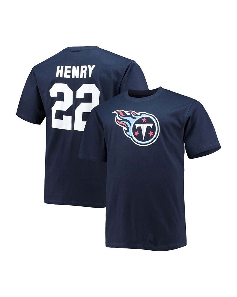 Men's Big and Tall Derrick Henry Navy Tennessee Titans Player Name Number T-shirt $17.22 T-Shirts