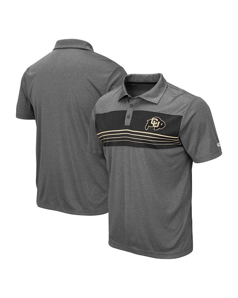 Men's Heathered Charcoal Colorado Buffaloes Wordmark Smithers Polo $22.39 Polo Shirts