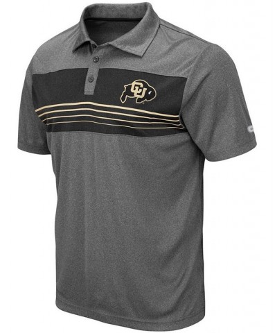 Men's Heathered Charcoal Colorado Buffaloes Wordmark Smithers Polo $22.39 Polo Shirts