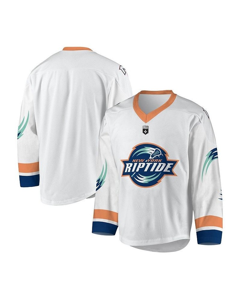 Men's White, Navy New York Riptide Replica Jersey $61.25 Jersey