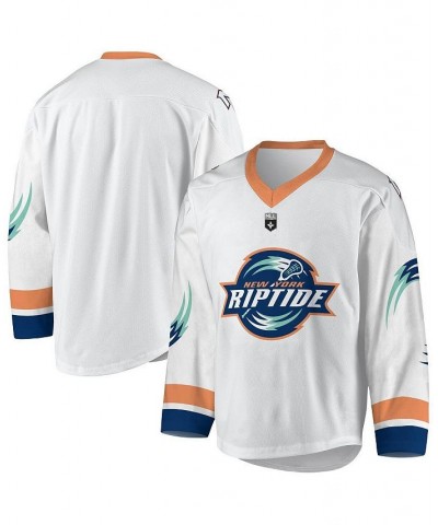 Men's White, Navy New York Riptide Replica Jersey $61.25 Jersey