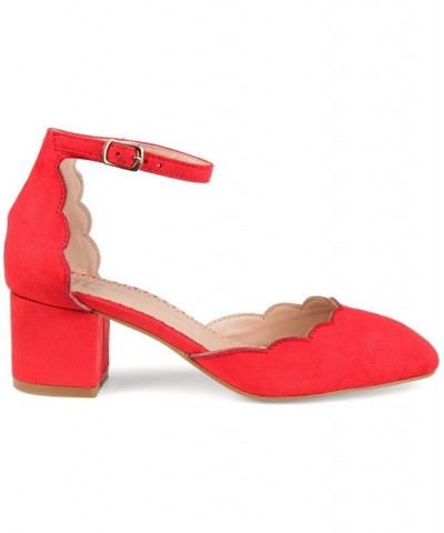 Women's Edna Ankle Strap Heels Red $50.99 Shoes