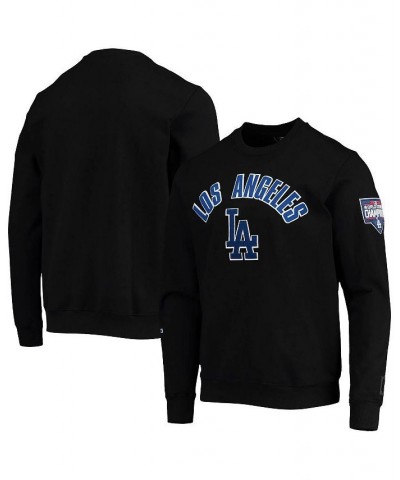 Men's Black Los Angeles Dodgers Stacked Logo Pullover Sweatshirt $47.30 Sweatshirt