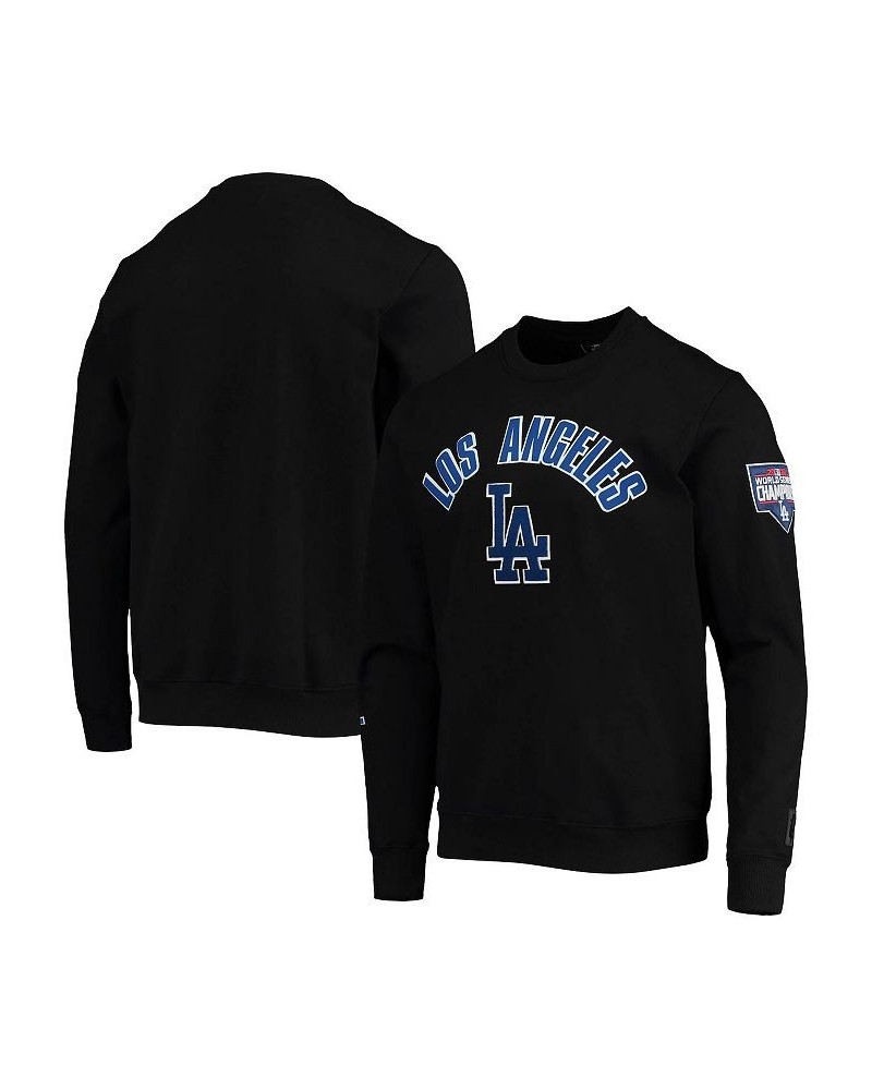 Men's Black Los Angeles Dodgers Stacked Logo Pullover Sweatshirt $47.30 Sweatshirt