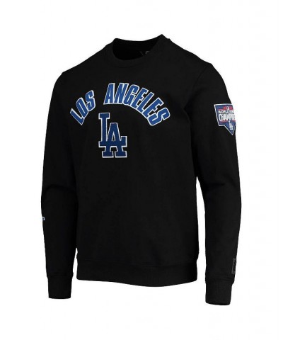 Men's Black Los Angeles Dodgers Stacked Logo Pullover Sweatshirt $47.30 Sweatshirt