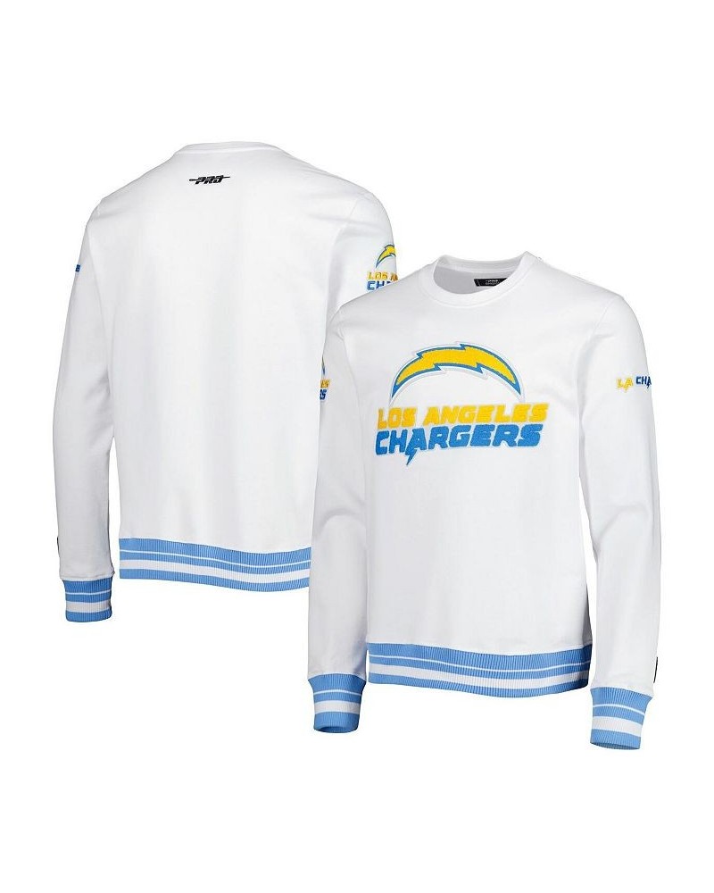 Men's LA Chargers White Mash Up Pullover Sweatshirt $42.00 Sweatshirt