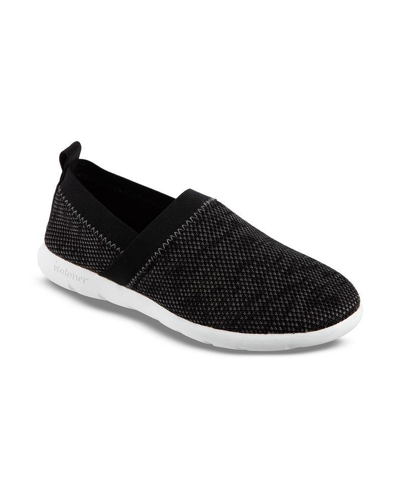 Zenz from Isotoner Women's Indoor/Outdoor Elastic Sport Knit Elastic Slip-Ons Gray $14.84 Shoes