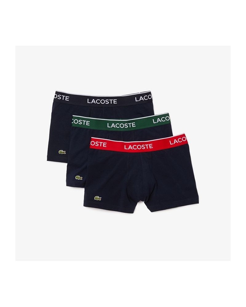 Men's Casual Classic Colorful Waistband Trunk Set, 3 Piece Black $24.68 Underwear