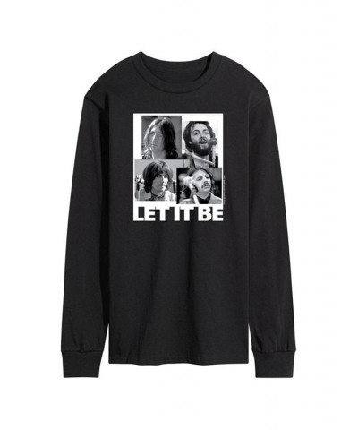 Men's The Beatles Let It Be Long Sleeve T-shirt Black $18.90 T-Shirts