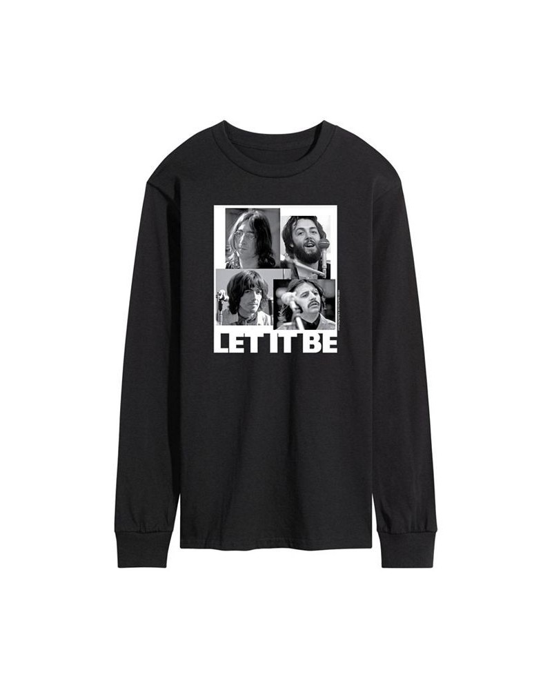 Men's The Beatles Let It Be Long Sleeve T-shirt Black $18.90 T-Shirts