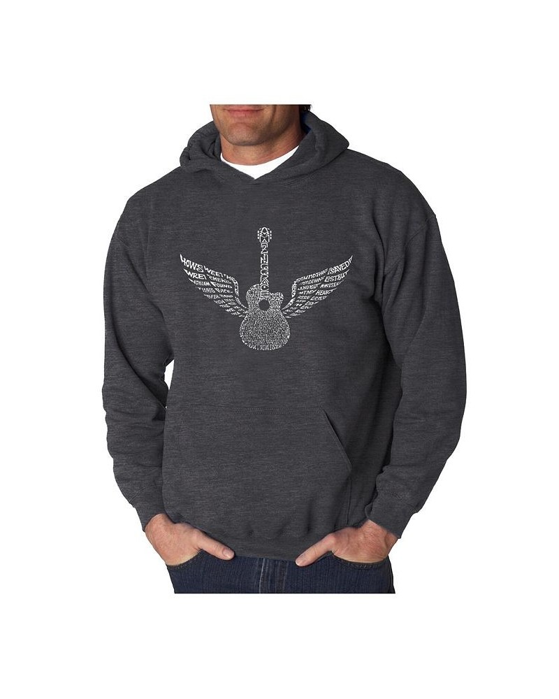 Men's Word Art Hooded Sweatshirt - Amazing Grace Gray $25.20 Sweatshirt