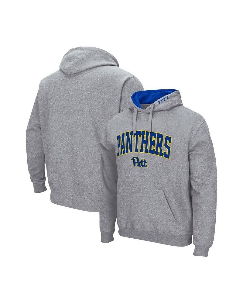 Men's Heathered Gray Pitt Panthers Arch & Logo 3.0 Pullover Hoodie $34.19 Sweatshirt