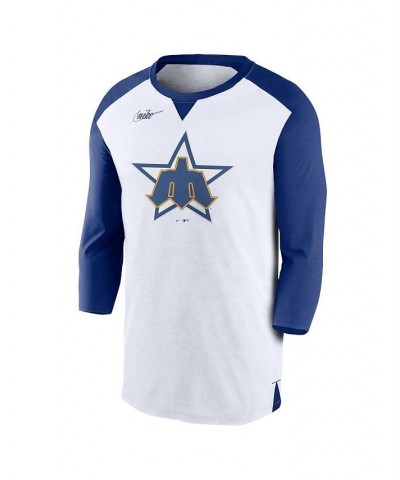 Men's White, Royal Seattle Mariners Rewind 3/4-Sleeve T-shirt $23.10 T-Shirts