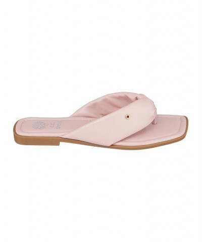 Women's Reid Flat Thong Sandals Pink $34.19 Shoes