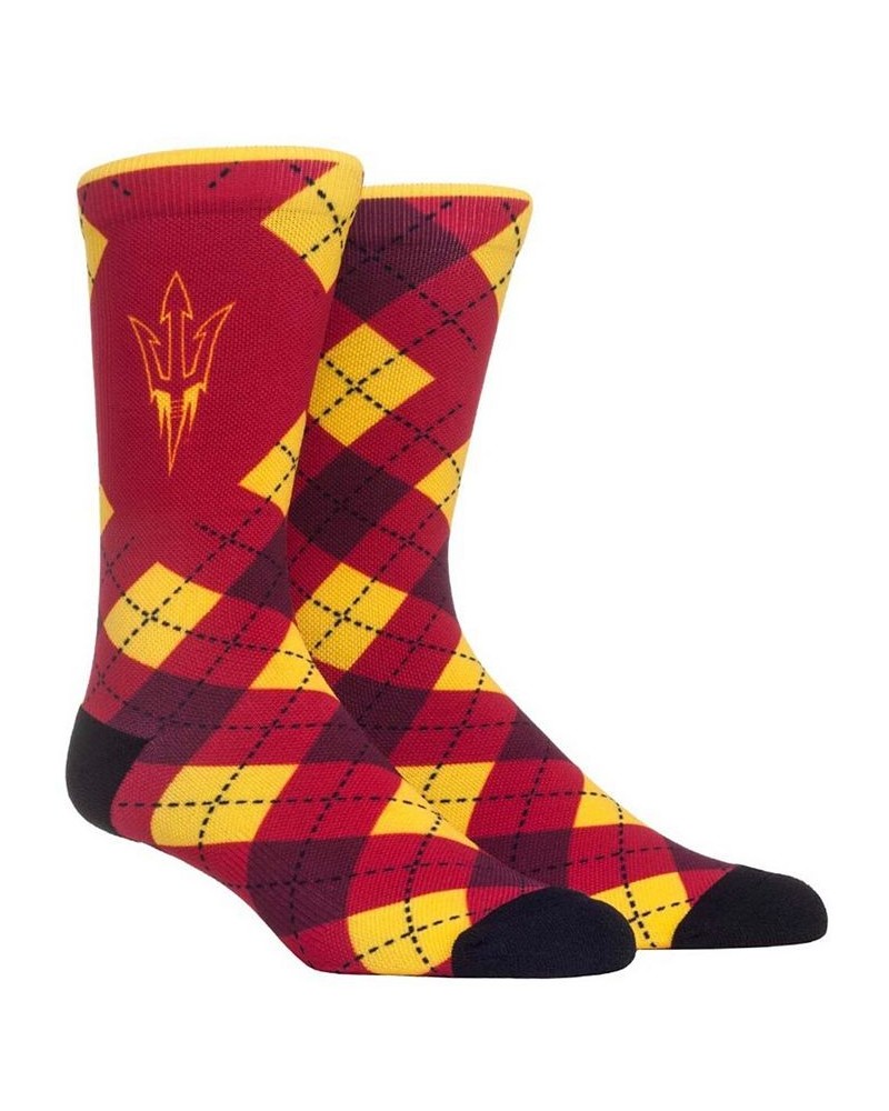 Men's Maroon Arizona State Sun Devils Hyperoptic Argyle Dress Socks $9.24 Socks