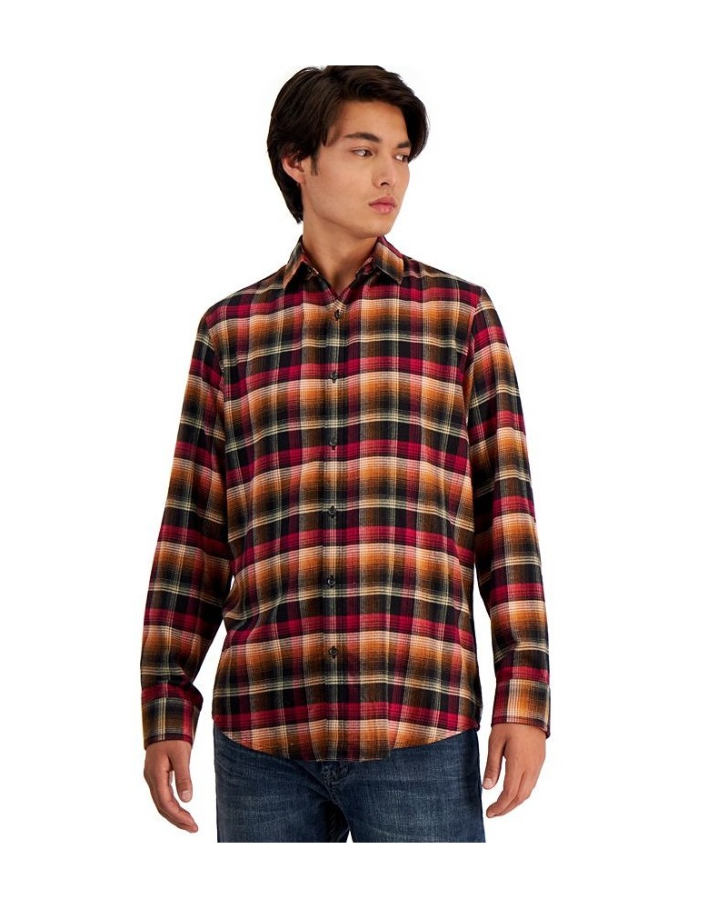 Men's Long-Sleeve Iris Plaid Shirt Black $13.91 Shirts