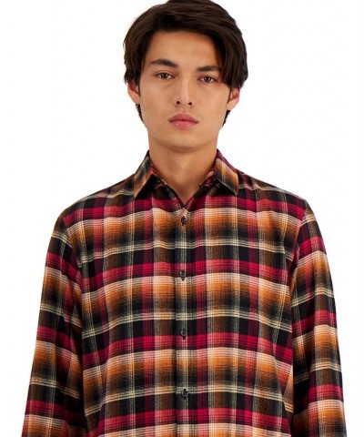 Men's Long-Sleeve Iris Plaid Shirt Black $13.91 Shirts