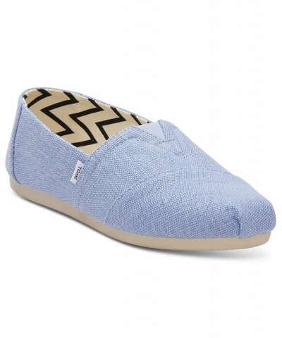 Women's Alpargata Heritage Recycled Slip-On Flats Blue $29.44 Shoes