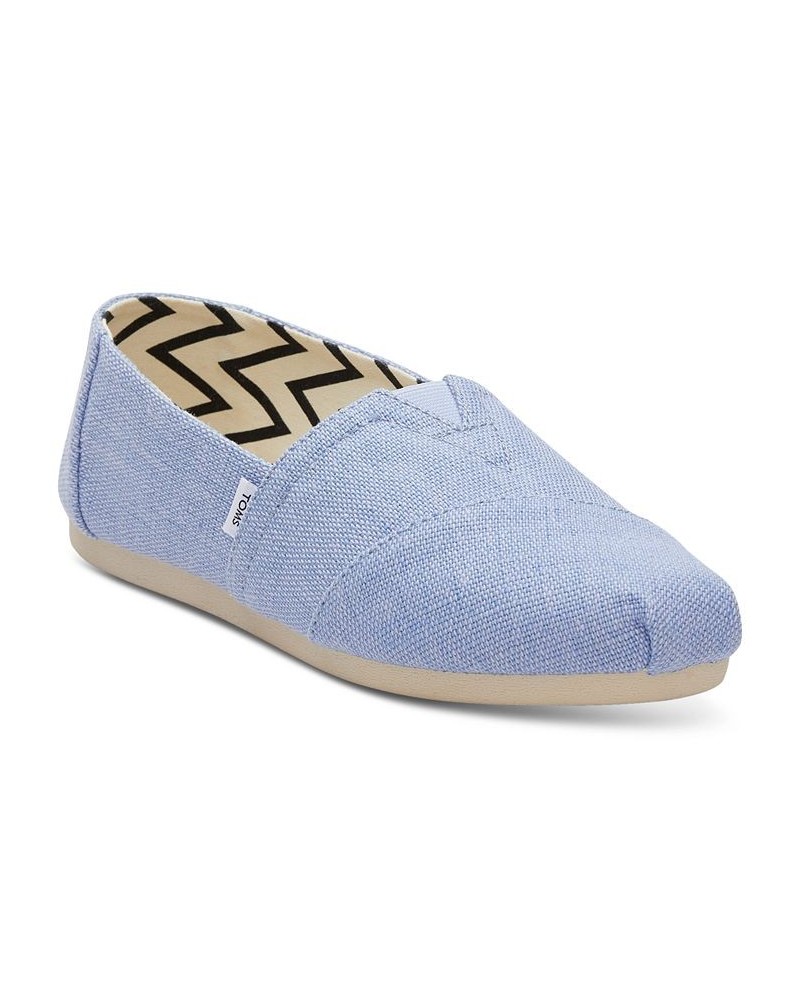 Women's Alpargata Heritage Recycled Slip-On Flats Blue $29.44 Shoes