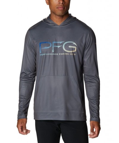 Men's Terminal Tackle PFG™ Hooks Moisture-Wicking UPF 50 Logo-Print Hoodie Gray $33.80 Sweatshirt