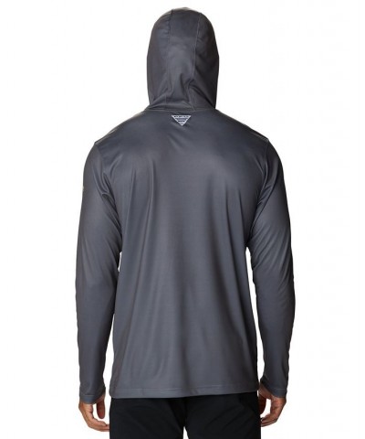 Men's Terminal Tackle PFG™ Hooks Moisture-Wicking UPF 50 Logo-Print Hoodie Gray $33.80 Sweatshirt