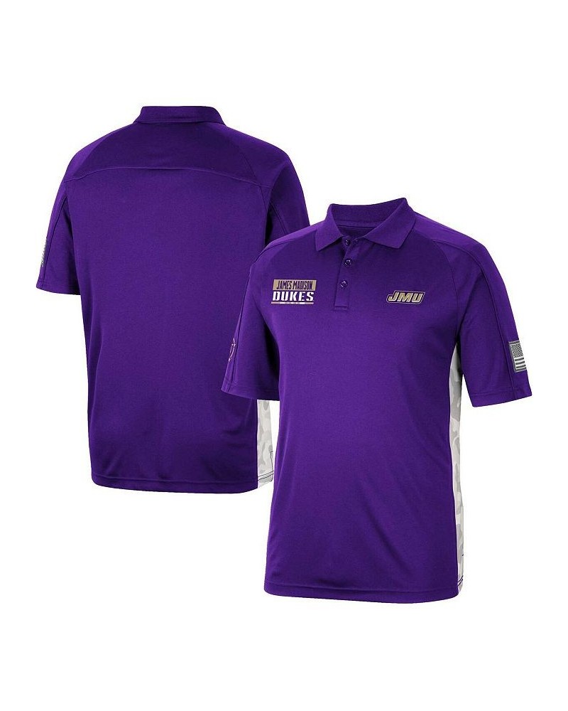 Men's Purple James Madison Dukes OHT Military-Inspired Appreciation Snow Camo Polo Shirt $26.40 Polo Shirts