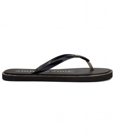 Women's Sparks Flat Thong Sandals Black $20.40 Shoes