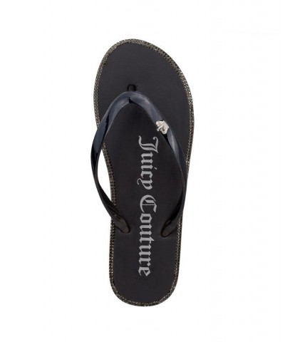 Women's Sparks Flat Thong Sandals Black $20.40 Shoes